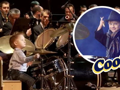 This 3-year-old drummer leads an entire orchestra